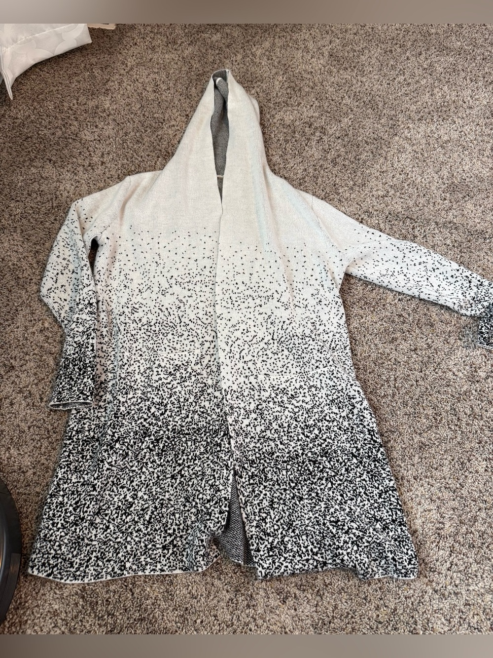 Calia By Carrie Underwood Ombré Speckled Hooded Duster Cardigan — Size XS